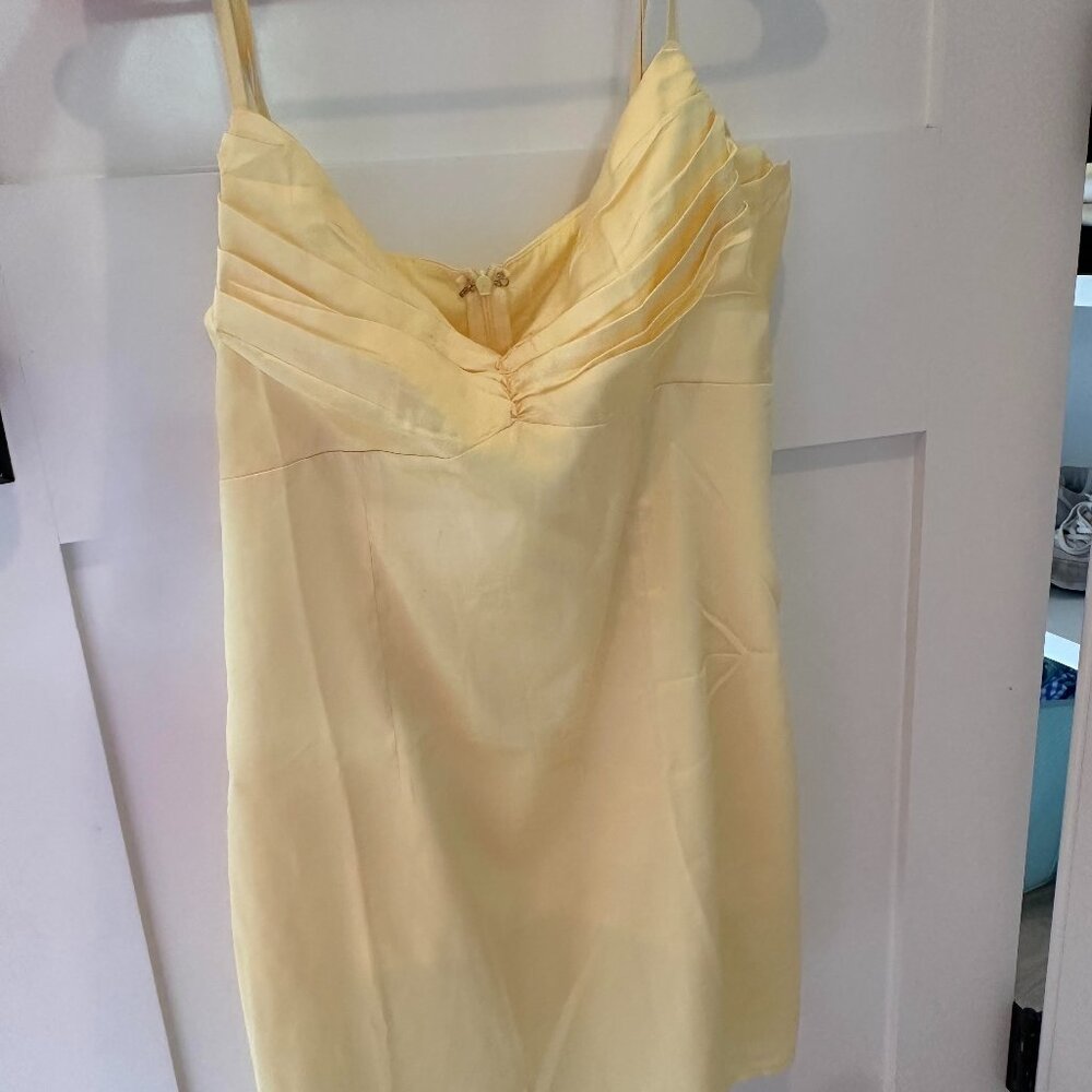 Beginning Boutique Honey Yellow Mini Dress (Size 6)